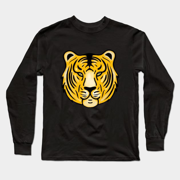 Tiger face Long Sleeve T-Shirt by KaisPrints